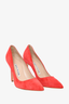 Manolo Blahnik Red Suede Heels Size 37.5