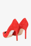 Manolo Blahnik Red Suede Heels Size 37.5