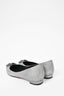 Manolo Blahnik Silver Fabrtic Embellished Flat Size 37.5