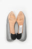 Manolo Blahnik Silver Fabrtic Embellished Flat Size 37.5