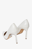 Manolo Blahnik White Leather Pointed Toe Heels Size 38