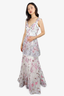 Marchesa Notte White Floral Print Gown Size 4