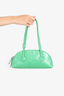 Marge Sherwood Green Leather Bessette Top Handle Bag
