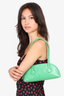 Marge Sherwood Green Leather Bessette Top Handle Bag