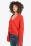 Maria McManus Orange Cashmere/Cotton Knit Open Knit Sleeve Cardigan Size XS