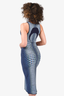 Marine Serre Blue Jacquard Sleeveless 'Moonfish' Dress Size S