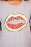 Markus Lupfer Grey Sequin Lip Print T-shirt