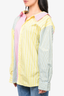 Marni Blue/Yellow/Pink Striped Cotton Poplin Top Size 40