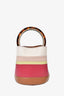 Marni Cream/Purple Striped Leather 'Pannier' Tortoiseshell Top Handle Bag w/ Strap and Pouch