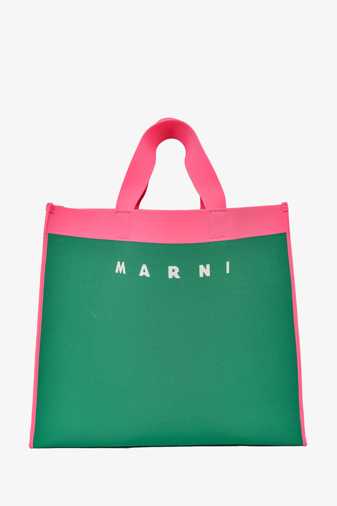 Marni Green/Pink Canvas Large Tote w/ Leather Pouch w/ Tags
