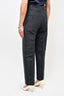 Marni Navy Blue Cotton Trousers with White Stitched Sides Size 40