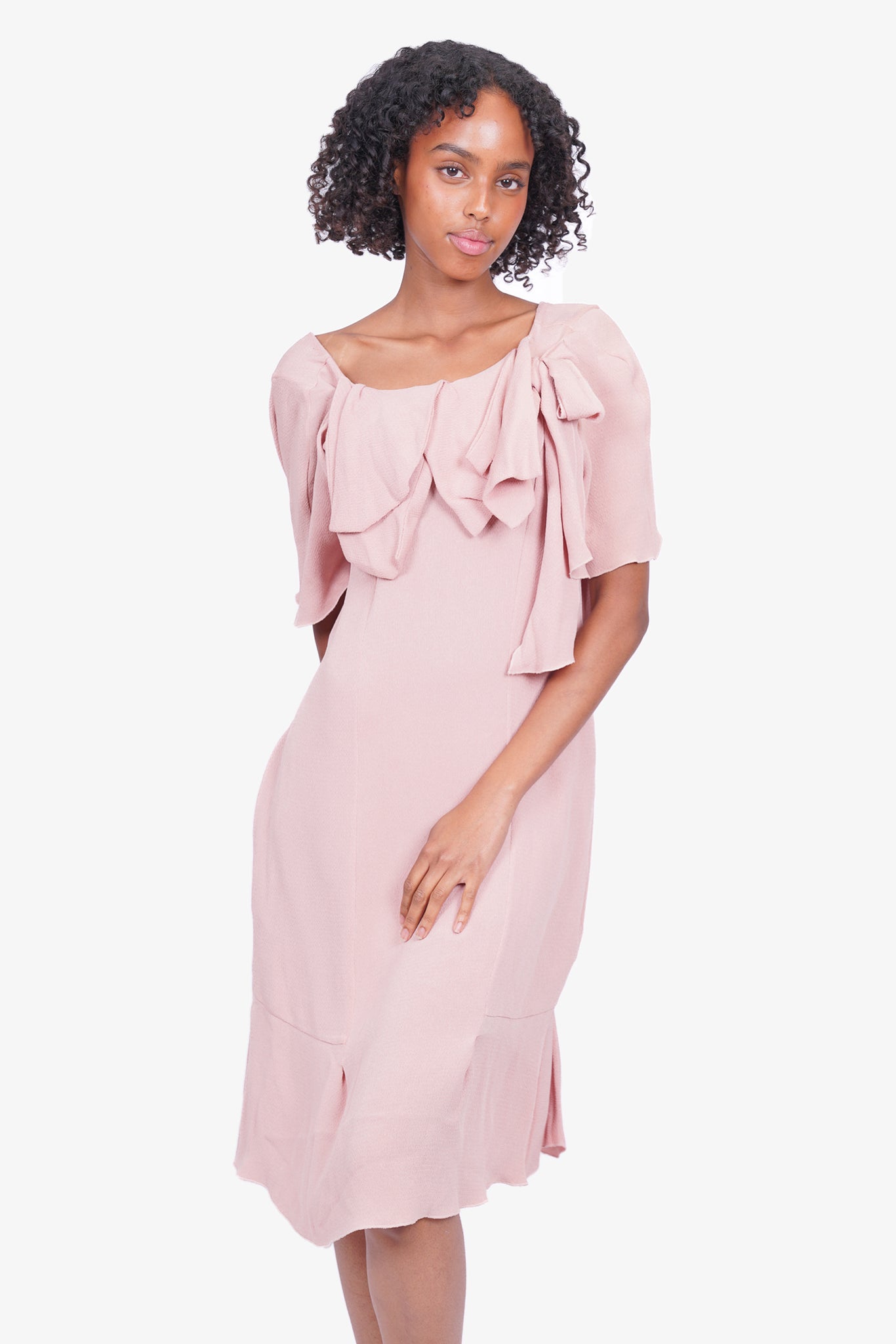 Marni Pink Silk Dress With Ruffles Size 40