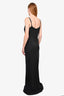 Max Mara Black Floral Detail Sleeveless Gown Size 10