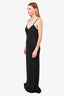 Max Mara Black Floral Detail Sleeveless Gown Size 10