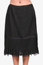 Max Mara Black Linen Pleated Skirt