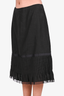 Max Mara Black Linen Pleated Skirt