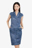 Max Mara Blue Denim 'Nichols' Crocodile Print Dress Size 2