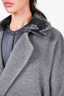 Max Mara Grey Virgin Wool/Alpaca Wool Belted Fur Collar Coat Size 36