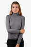 Max Mara Grey Wool Thin Turtleneck Sweater Size XS