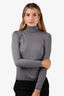 Max Mara Grey Wool Thin Turtleneck Sweater Size XS