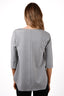 Max Mara Heather Grey Neoprene Asymmetrical 3/4 Sleeve Top Estimated Size S