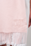 Max Mara Pink Cashmere Fringe Scarf