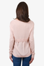 Max Mara Pink Silk Wool Blend V-Neck Sweater Size M