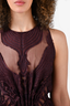 Max Mara Purple Sheer Floral Embroidered Sleeveless Maxi Dress Size 2