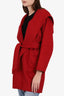 Max Mara Red Camel Hair Belted Coat Size 0