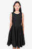 Max Mara Studio Black Cotton Sleeveless Flared Midi Dress Size 4 US