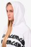 McQ by Alexander McQueen White/Black Cotton Embroidered Hoodie Size M
