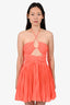 Michael Costello x Revolve Coral Pleated 'Jiya' Mini Dress Size XS
