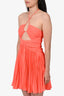 Michael Costello x Revolve Coral Pleated 'Jiya' Mini Dress Size XS