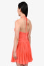 Michael Costello x Revolve Coral Pleated 'Jiya' Mini Dress Size XS