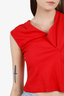 Michelle Mason Red Asymmetrical Sleeveless Top Size S