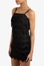 Milly Black Fringe Sleeveless Mini Dress Size 0
