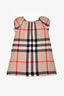 Burberry Children Beige Check Wool Blend Dress Size 7Y Kids