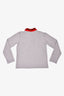Gucci Grey Cotton Polo with Red/Green Knit Collar Size 10Y
