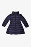 Moncler Navy Blue Quilted Puffer Jacket with Peplum Waist Size 4Y Kids