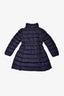 Moncler Navy Blue Quilted Puffer Jacket with Peplum Waist Size 4Y Kids