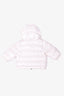 Moncler White Down Puffer Jacket with Hood Size 6-9 Months Kids