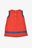 Oscar De La Renta Red/Blue Wool Sleeveless Shift Dress Size 18M Kids
