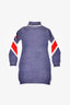 D&G Dolce & Gabbana Blue London Flag Print Turtleneck Sweater Dress Kids