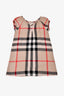 Burberry Children Beige Check Wool Blend Dress Size 7Y Kids