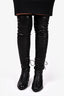 Christian Dior Black 'Nappa' Embellished Over The Knee Boots Size 37