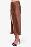 Mirror Palais Brown Silk Maxi Skirt Size M
