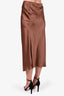 Mirror Palais Brown Silk Maxi Skirt Size M