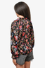Misa Black/Pink Floral Printed Silky L/S Button Up Shirt sz XS