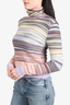 Missoni Pink/Blue Striped Wool Turtleneck Size 2