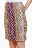 Missoni Purple/Green Wavy Knit Pencil Skirt Estimated Size S
